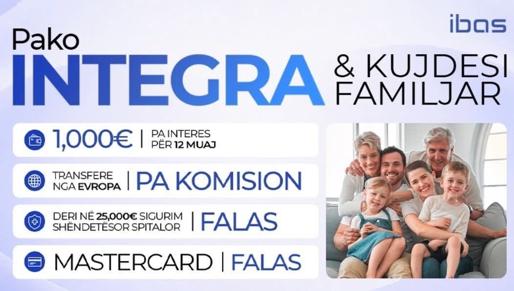 IBAS pushton  tregun: Kurse nga çmimet dhe rriti përfitimet me pakon “INTEGRA”